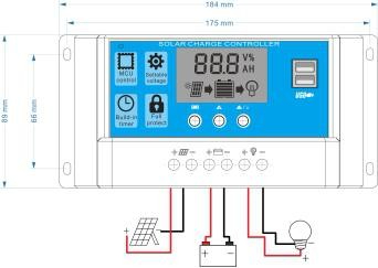 Solar Charge Controller With LCD Dual USB Solar Cell Panel