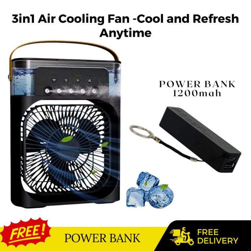 3in1 USB Portable 5-Hole Mist Air Cooling Fan - Stay Cool Anytime
