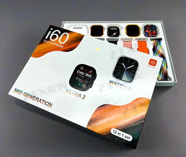 I60 suit Extreme smart watch 12 in 1 Set Available in Golden & Grey Set